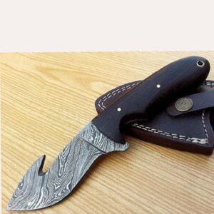 Damascus Steel Gut Hook Knife