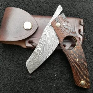 Damascus steel Cigar cutting Finger Whole knife