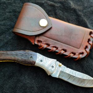 Damascus steel Custom Bird Wing folding Knife