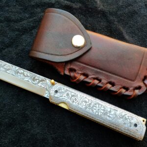 D2 Engraved Tanto folding knife Manufacturer