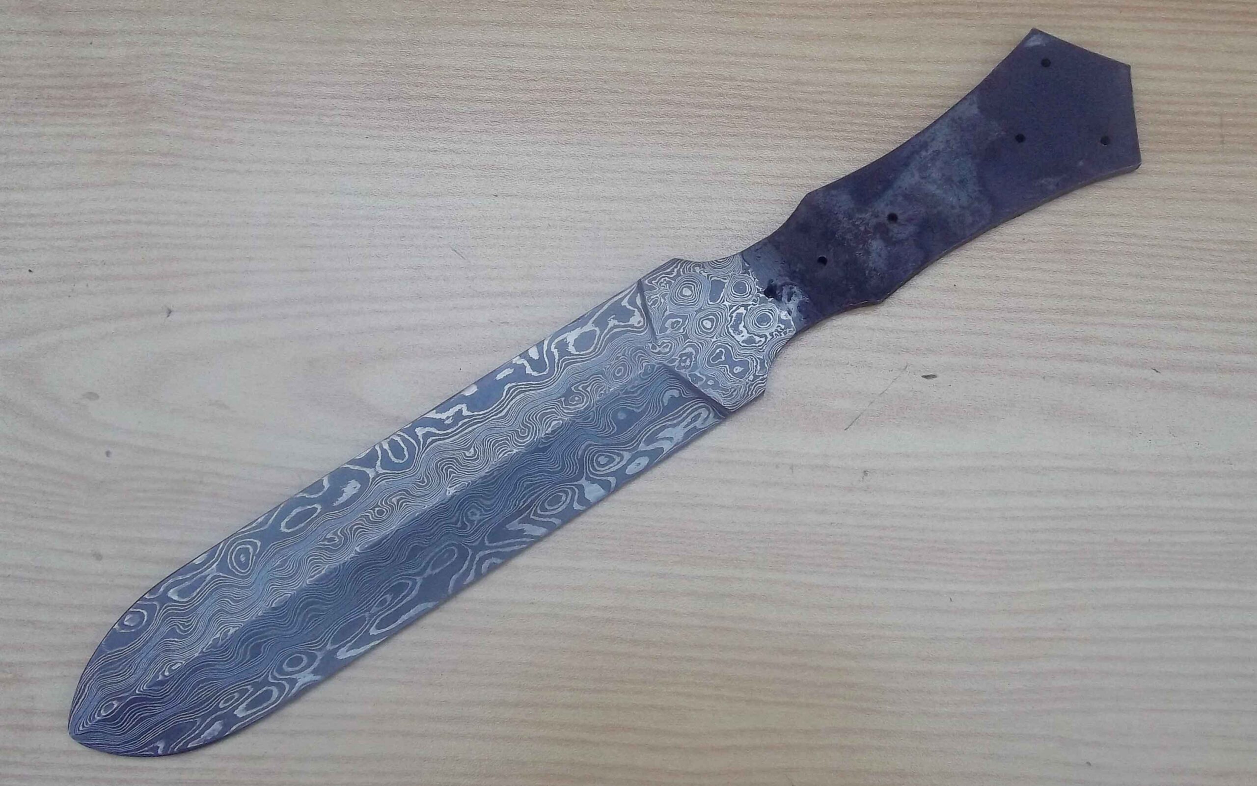 Damascus steel Spartan Blank Knife