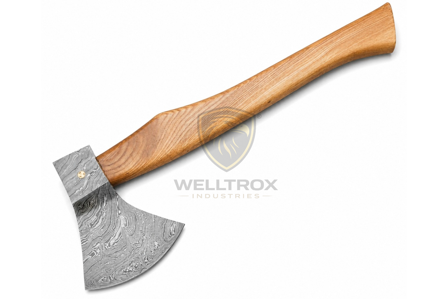 Handmade Damascus Steel Viking Hunting Axe with Leather Sheath